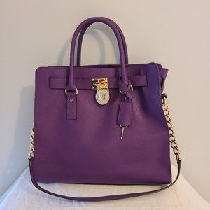 Authentic Michael Kors Hamilton large purple bag